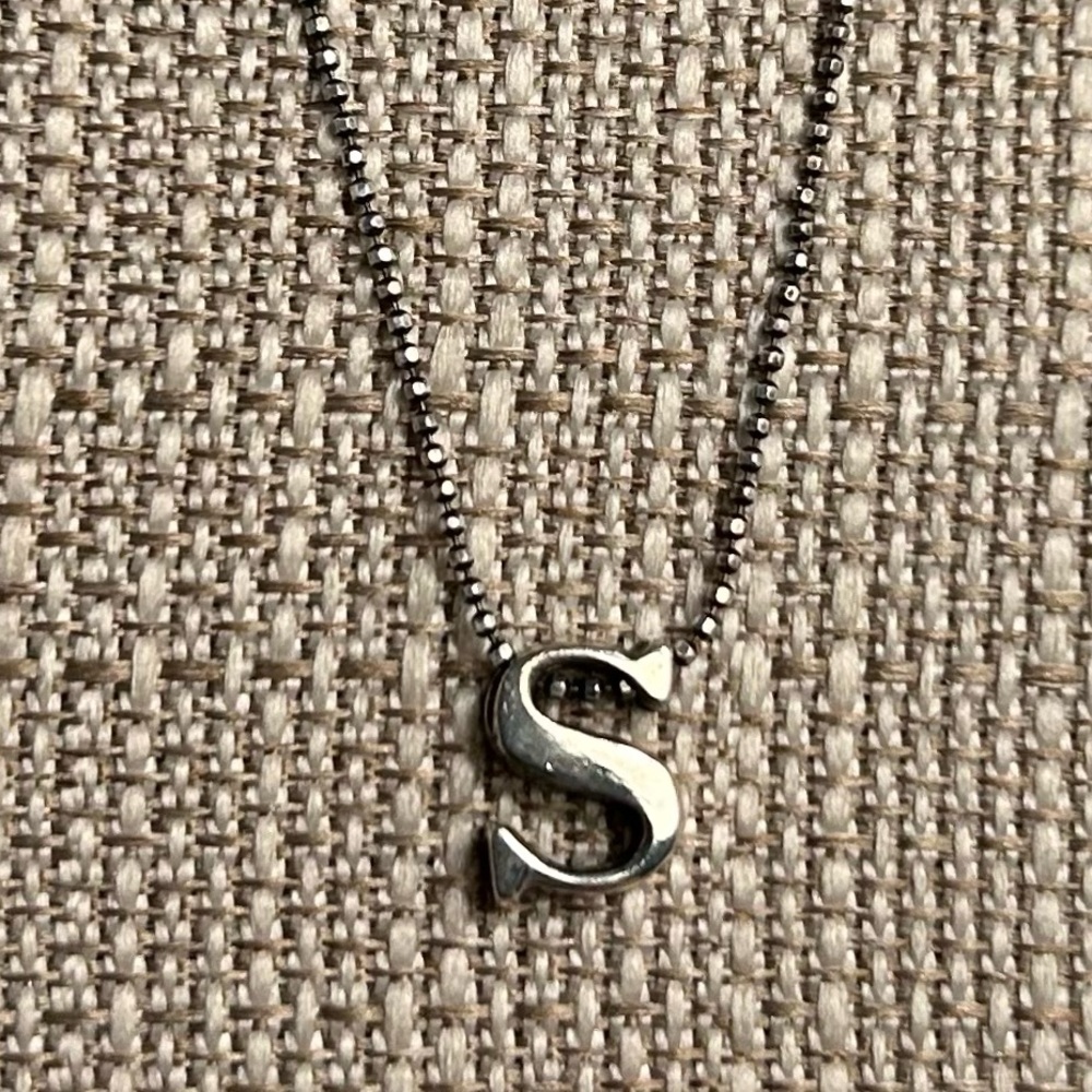 Sterling Silver “S” initial necklace